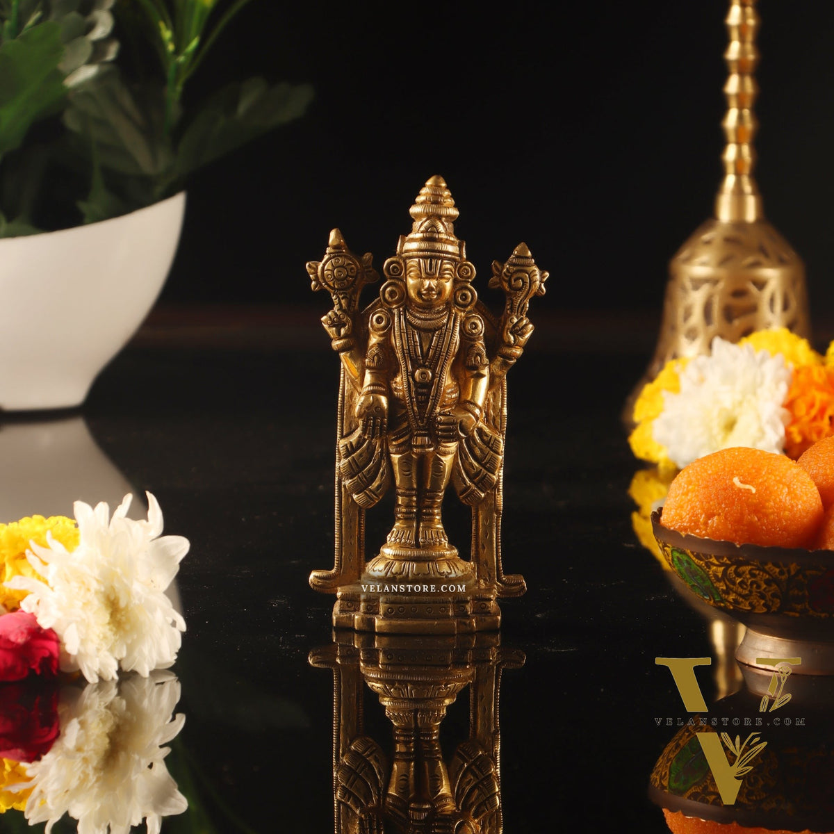 Small Lord Venkateshwara Perumal Brass Statue | 5 inch