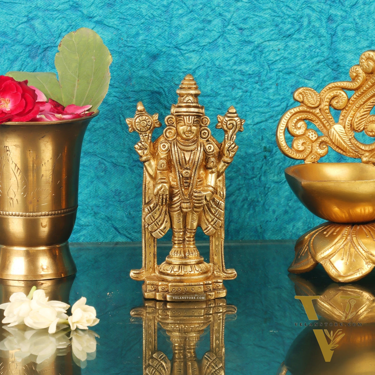 Small Lord Venkateshwara Perumal Brass Statue | 5 inch
