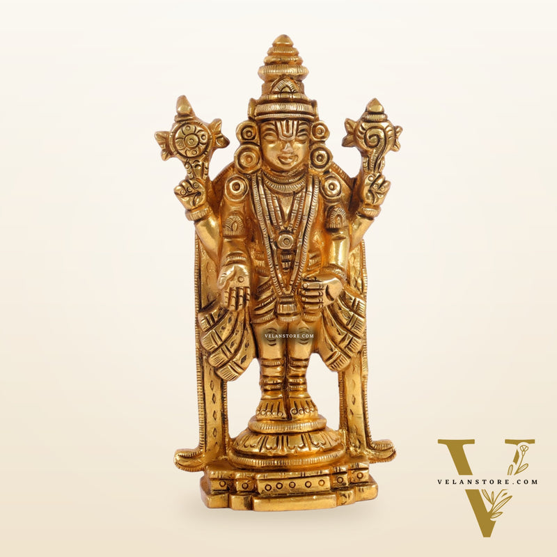 Small Lord Venkateshwara Perumal Brass Statue | 5 inch