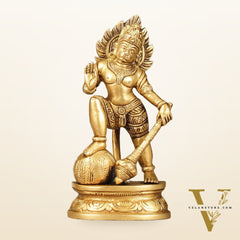 Small Pure Brass Standing Hanuman Idol | 6"