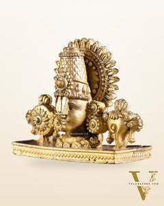 Small Pure Bronze Tirupati Balaji Face Bust | Panchaloha Idol with Lacquer Finish