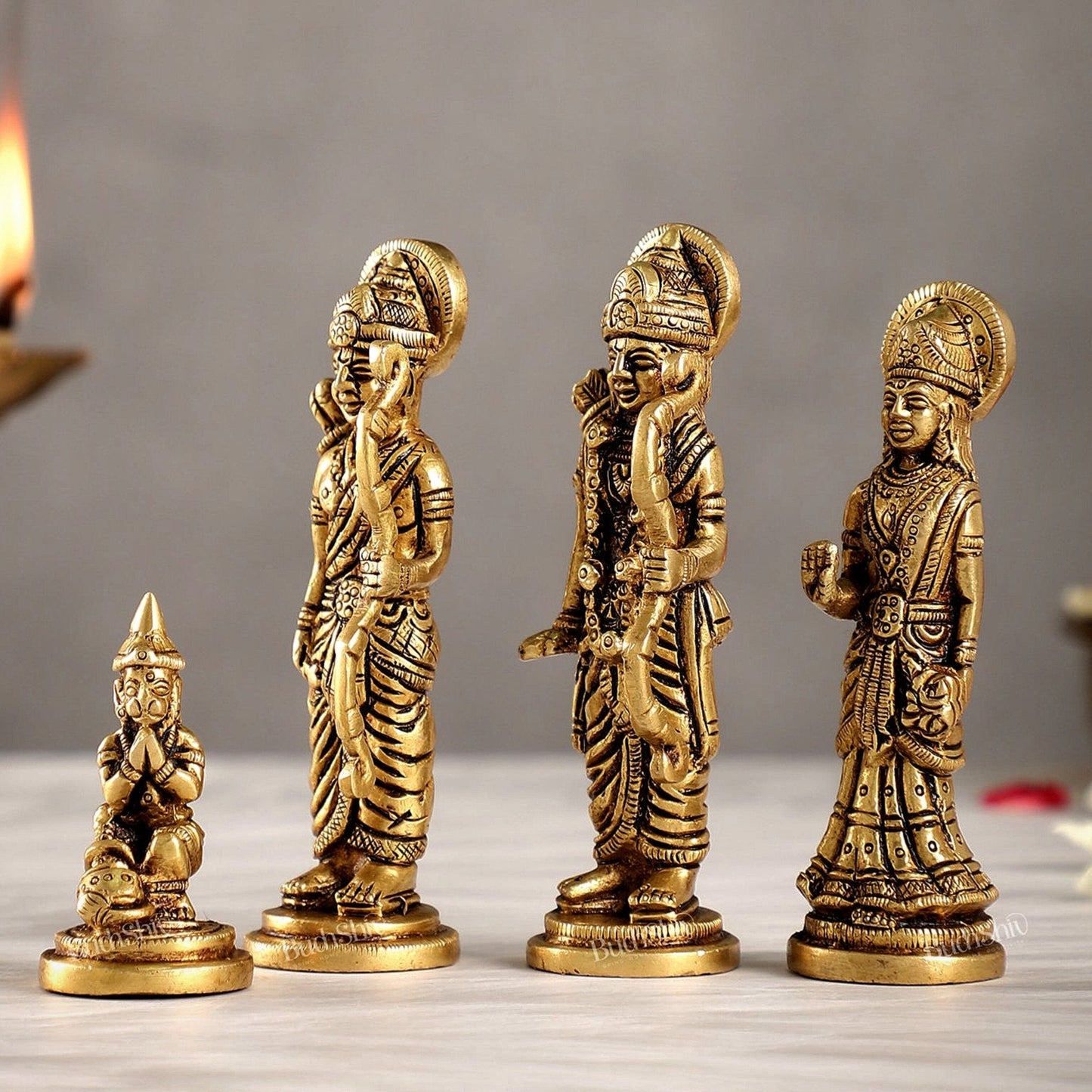 Small Size Superfine Brass Ram Darbar - Handcrafted Masterpiece 4.5 inch