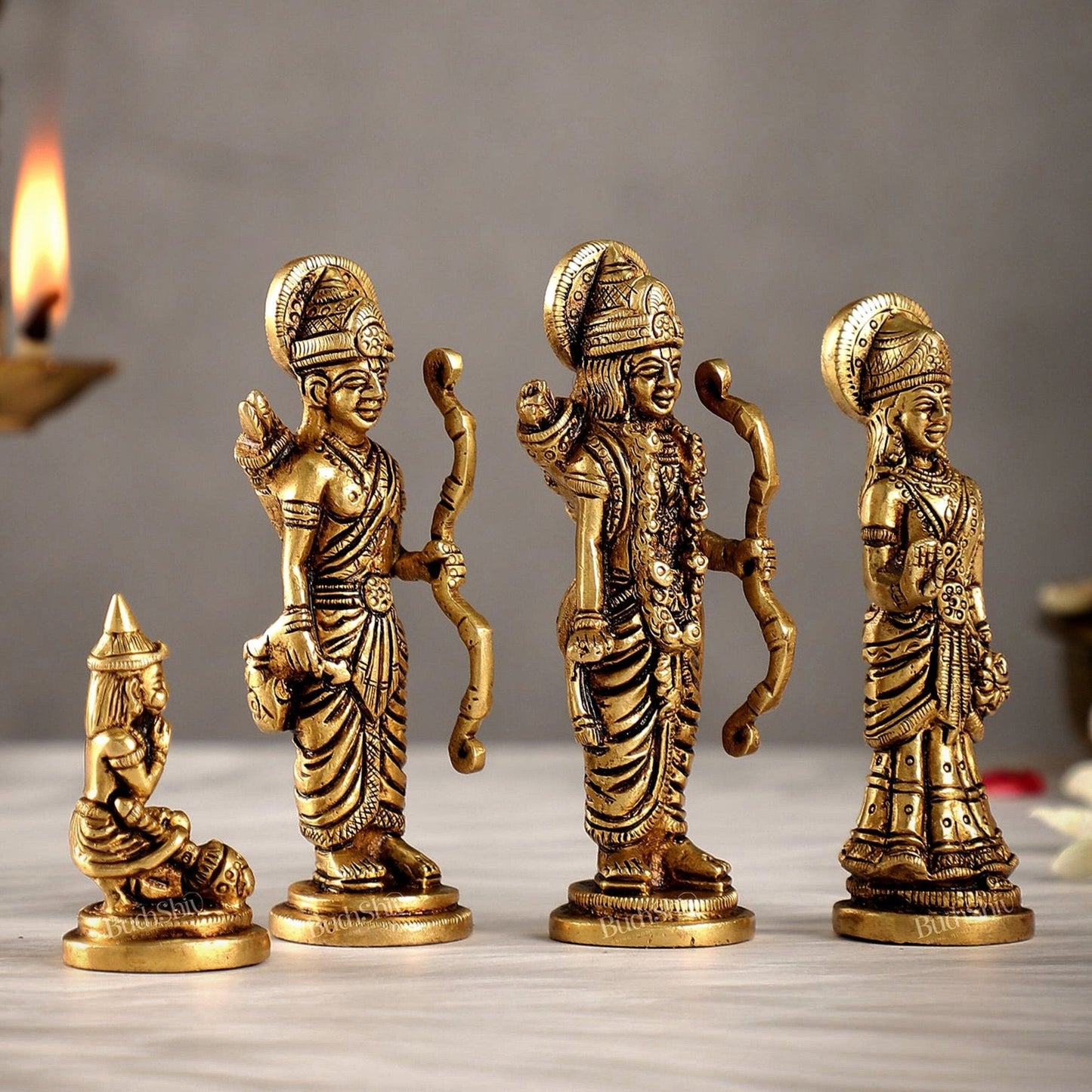 Small Size Superfine Brass Ram Darbar - Handcrafted Masterpiece 4.5 inch