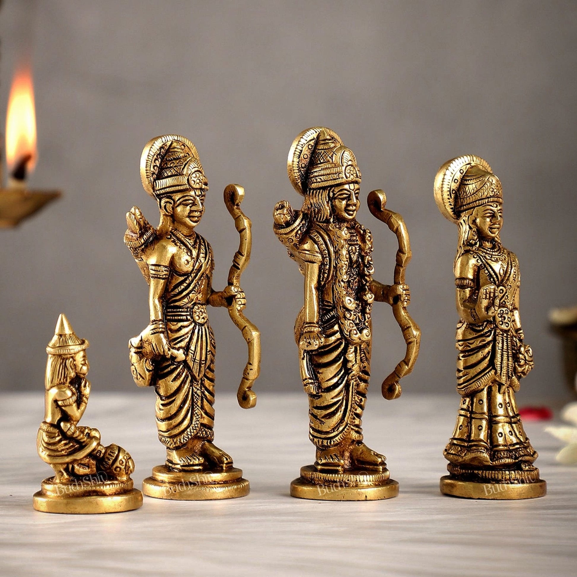 Small Size Superfine Brass Ram Darbar - Handcrafted Masterpiece 4.5 inch