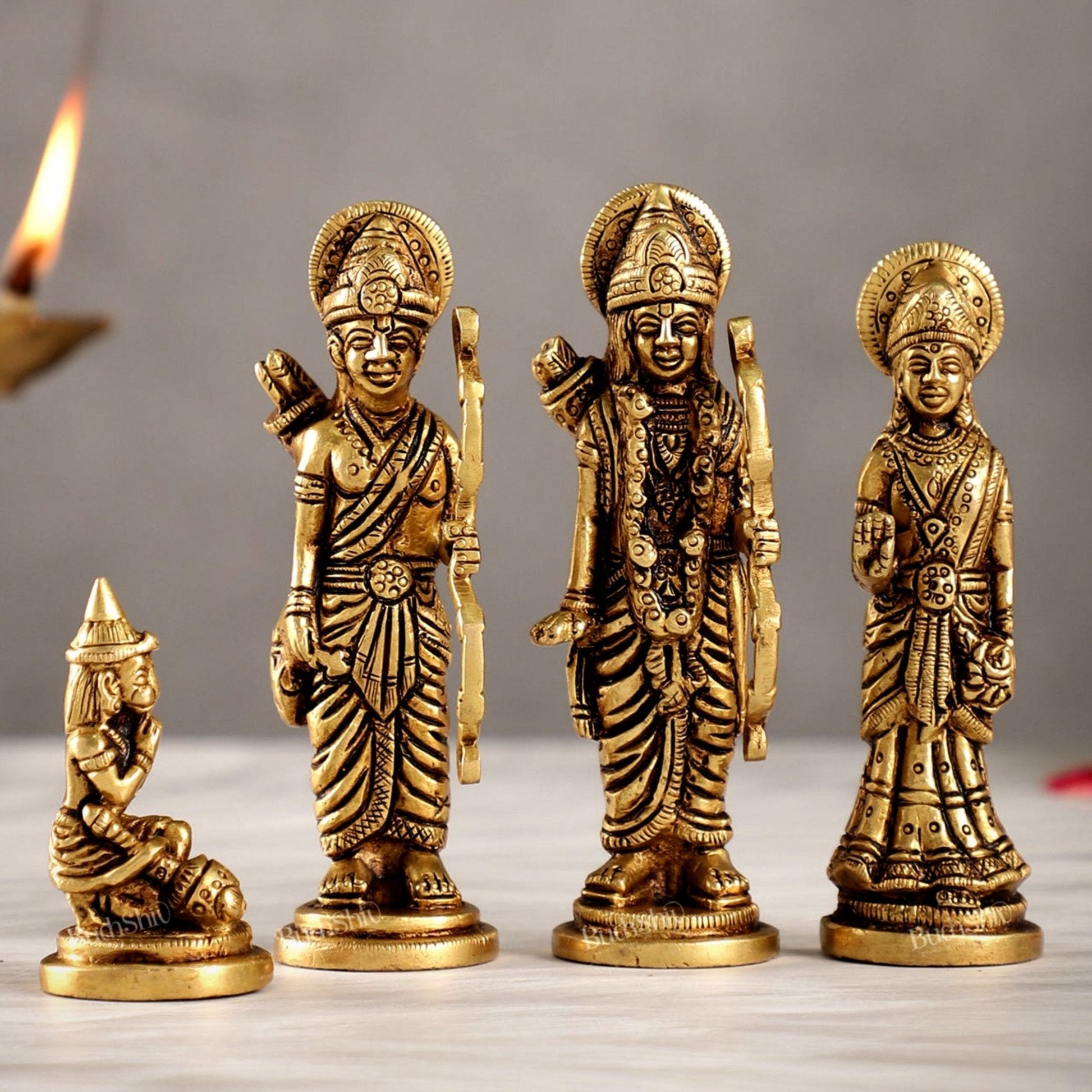 Small Size Superfine Brass Ram Darbar - Handcrafted Masterpiece 4.5 inch