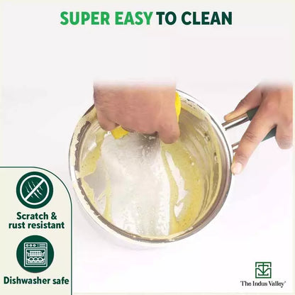 TurboCuk Tri-ply Stainless Steel Tea/Milk Pan/Saucepan+ Steel Lid, Premium Quality, 3 Layer Thick Body, 100% Toxin-free, Non-stick,  Induction & Gas, 1.4/2/3L