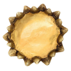 Bhunes Brass Lotus Shaped Pooja Chowki for Kalash, Kamal Bajot Peetha, Puja Aasan Peetham, Deity Platform Singhasan, Mandir Temple Stand for Idols, Home Decor, Gift, Gold, 3 Inch, 1 Piece