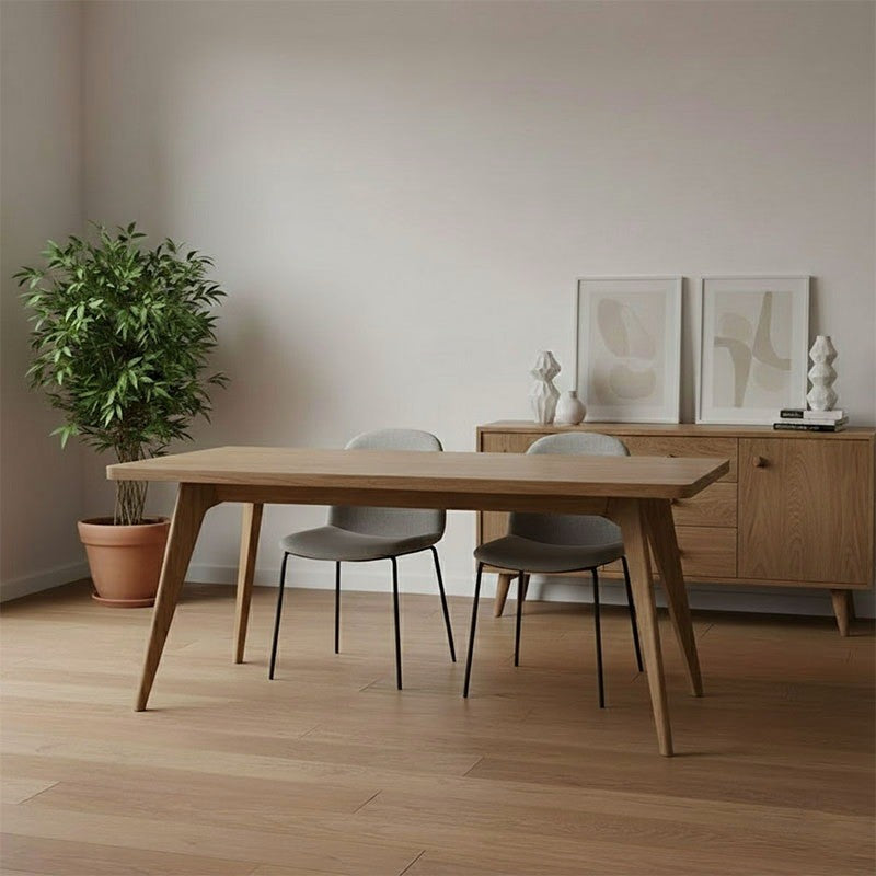 Aero Solid Wood Dining Table, Acacia Rectangular Top, 60x36 Inch Modern Minimalist