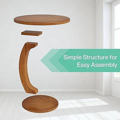 Solid Wood Round C Shape Side Table