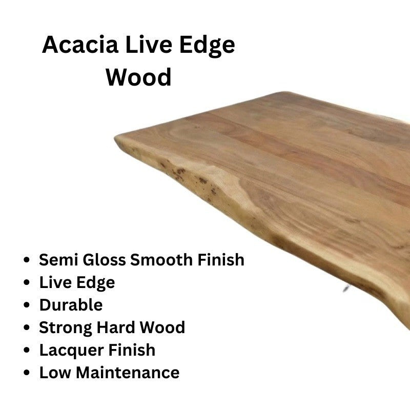 Electric Height Adjustable Standing Desk with Live Edge Solid Wood Desk with Multiple top options