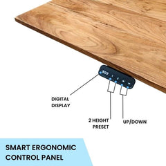 Height-Adjustable Standing Desk with Pure Solidwood Table-Top (Not Mdf )