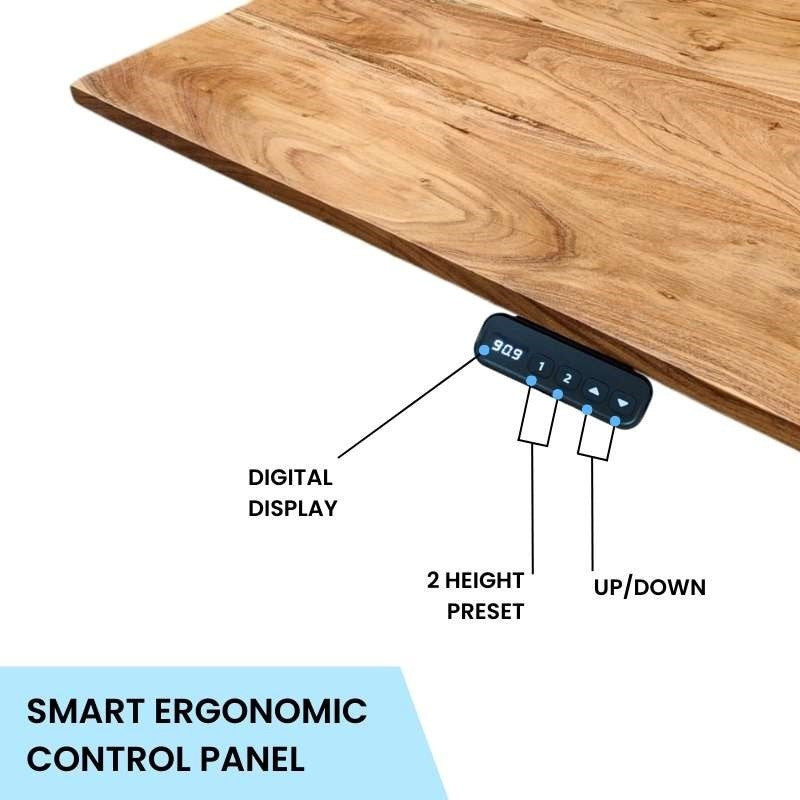 Height-Adjustable Standing Desk with Pure Solidwood Table-Top (Not Mdf )