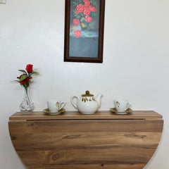 CurveCraft Solid Wood Foldable Wall Mounted Table Desk