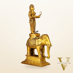 South Indian Style Paavai Deepam on Elephant Vilakku 9.5"