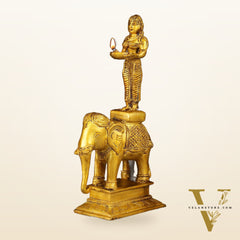 South Indian Style Paavai Deepam on Elephant Vilakku 9.5"