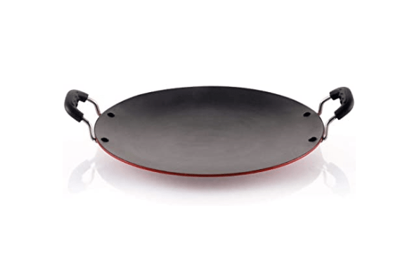 SOWBAGHYA Non Stick Concave Multi Tawa - 3.2mm Thickness (30cm Dia, Black) | Non-Stick Induction Friendly Concave Tawa | for Dosa, Roti, Chapati Tawa | Residue Free