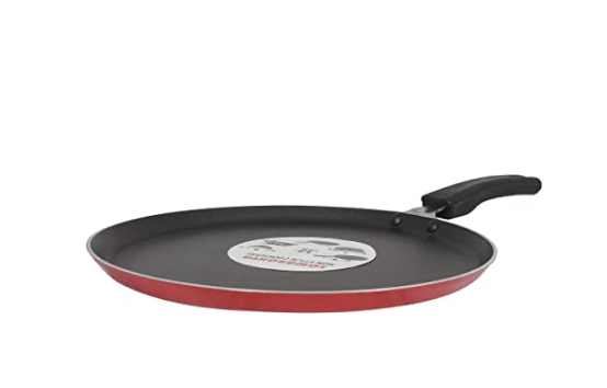 SOWBAGHYA Aluminium Non Stick Tawa, Black | Dosa Roti Chapati Pathiri Tawa | Aluminium Non Stick Flat Tawa | Gas Stove Compatible, Non Stick Coating
