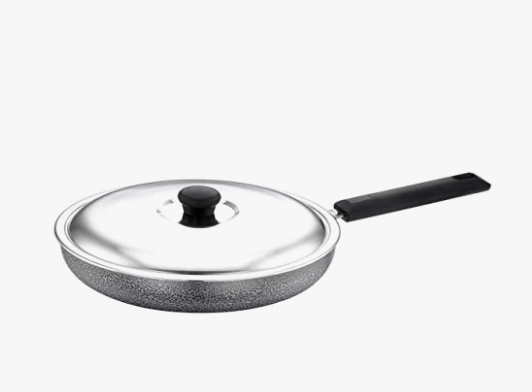 SOWBAGHYA Non Stick Fry Pan with Stainless Steel Lid (Multicolour) | with Soft Touch Handle | Stainless Steel Gas and Induction Compatible Fry Pan-1