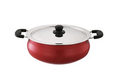 SOWBAGHYA Aluminium Biryani Pot with Lid, 6 L (Red) Handi | Patila | Bhagona | Tapeli with LID | Multipurpose Aluminium Cooking Utensils for Kitchen | Dishwasher Safe | Metal Spoon Friendly-1