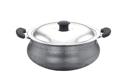 SOWBAGHYA Aluminium Biriyani Pot With Lid, 2 L (Black) Handi | Patila | Bhagona | Tapeli with LID | Multipurpose Aluminium Cooking Utensils for Kitchen | Dishwasher Safe-1
