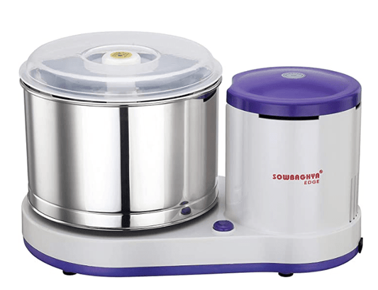 SOWBAGHYA 150W वेट ग्राइंडर, नीला, बैंगनी टॉप वेट ग्राइंडर मशीन | हैवी ड्यूटी मोटर | आपके किचन के लिए आदर्श | दक्षिण भारतीय व्यंजनों के लिए सभी प्रकार के बैटर की कम आवाज़ वाली वेट ग्राइंडिंग 