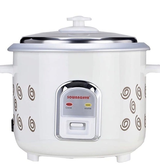 SOWBHAGYA Rice Cooker, White, 1.2L Rice Cooker, White | Digital Rice Cooker | with Steam & Rinse Basket | Stainless Steel | One-touch Operation and Keep Warm Function