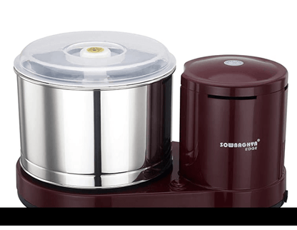 SOWBAGHYA Edge 2Ltr 150W वेट ग्राइंडर, मैरून टेबल टॉप वेट ग्राइंडर मशीन | हैवी ड्यूटी मोटर | आपके किचन के लिए आदर्श | दक्षिण भारतीय व्यंजनों के सभी प्रकार के बैटर के लिए 2Ltr वेट ग्राइंडर 