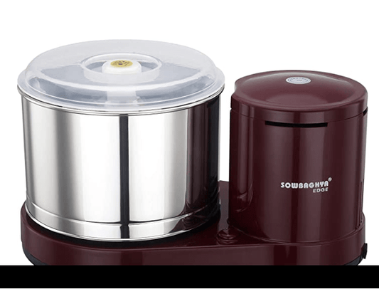 SOWBAGHYA Edge 2Ltr 150W वेट ग्राइंडर, मैरून टेबल टॉप वेट ग्राइंडर मशीन | हैवी ड्यूटी मोटर | आपके किचन के लिए आदर्श | दक्षिण भारतीय व्यंजनों के सभी प्रकार के बैटर के लिए 2Ltr वेट ग्राइंडर 