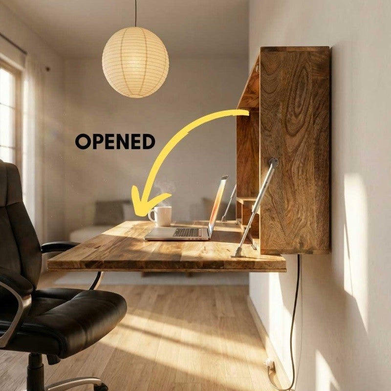 Solid Wood Wall Mounted Fold Drop Down Desk/Table for Home & Office