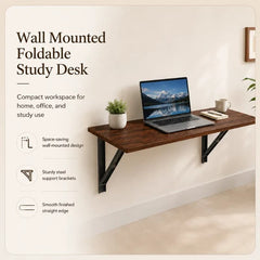 Wizz Live Edge Solid Wood Wall Mounted Foldable Office / Study Desk