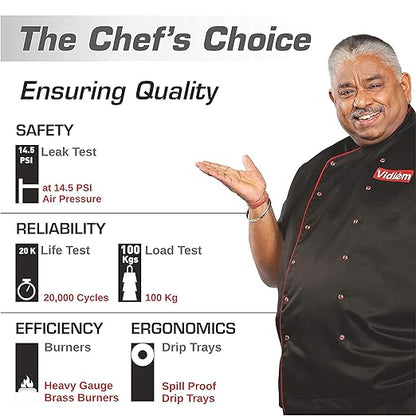 SS SLEEK 3Burner Gas Stove Vidiem