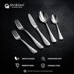 Stainless Steel 20 PCS Cutlery Set (4 Pcs Tea Spoon, 4 Pcs Dessert Spoon, 4 Pcs Dessert Fork, 4 Pcs Salad Fork, and 4 Pcs Dessert Knife) Classic