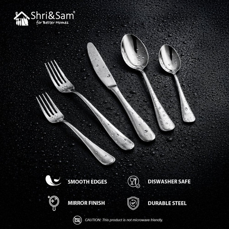 Stainless Steel 20 PCS Cutlery Set (4 Pcs Tea Spoon, 4 Pcs Dessert Spoon, 4 Pcs Dessert Fork, 4 Pcs Salad Fork, and 4 Pcs Dessert Knife) Classic