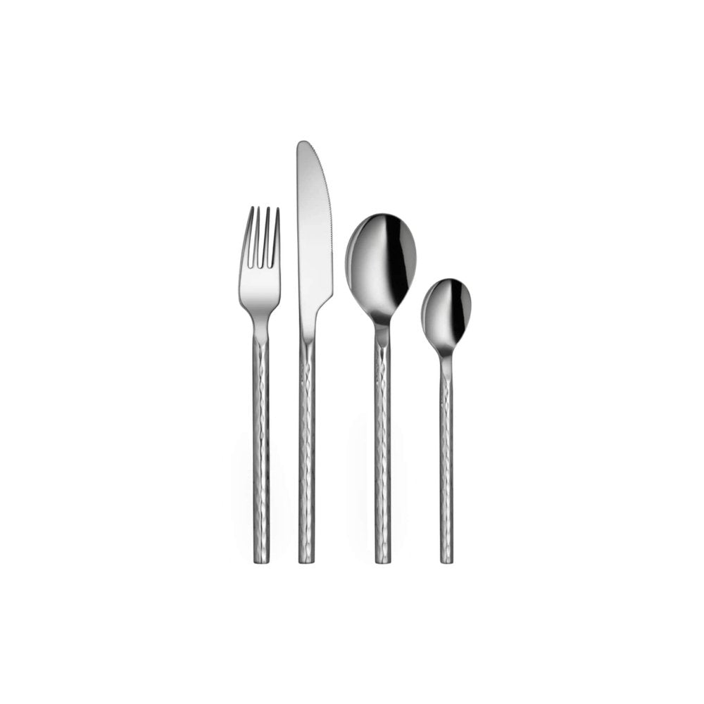 Stainless Steel 24 PCS Cutlery Set Bamboo Hammered