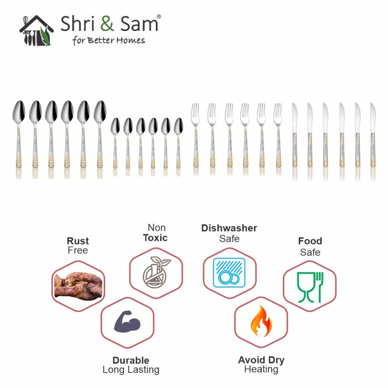 Stainless Steel 24 PCS Cutlery Set Lavish (Customized)