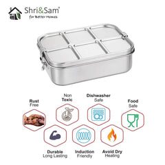 Stainless Steel 304 Lunch Box with Leak Proof 3 Compartments