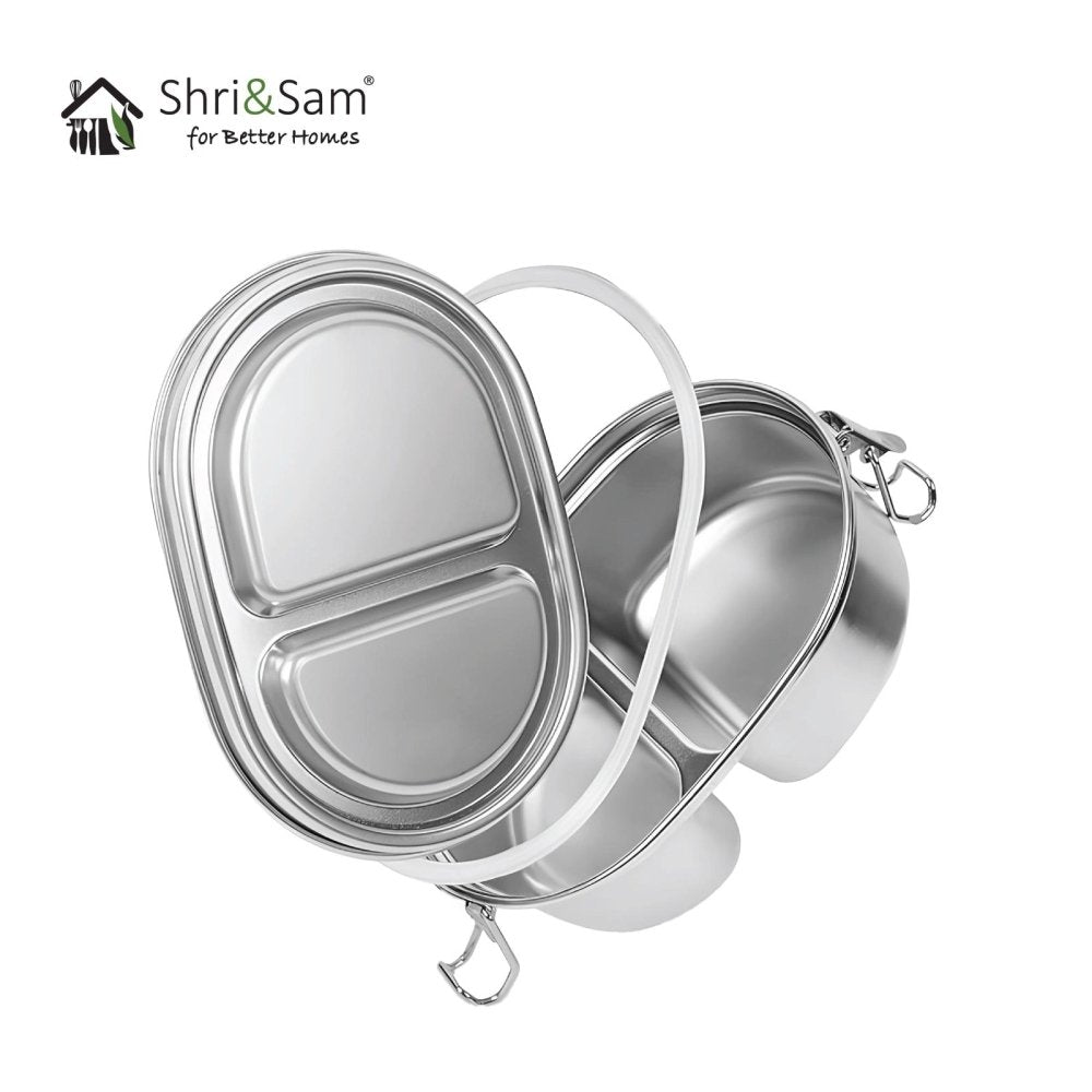 Stainless Steel 304 Oval Lunch Box with Clip Lock