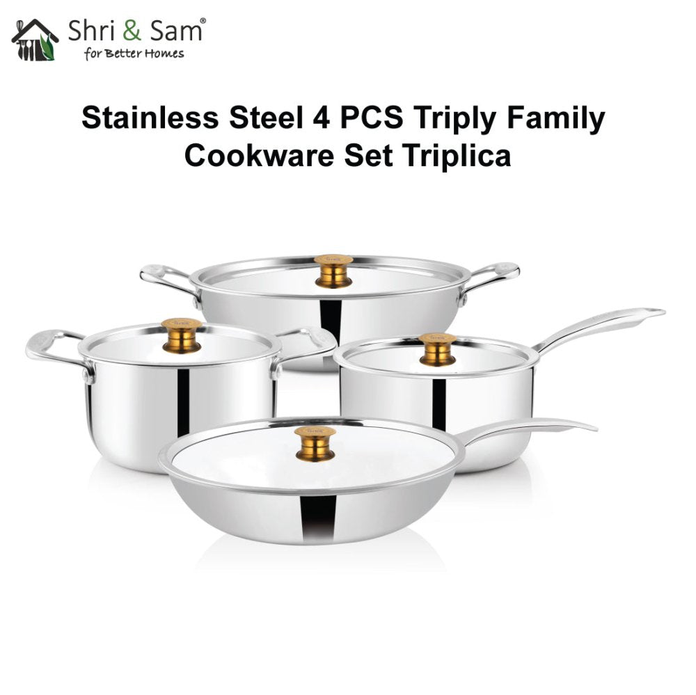 Stainless Steel 4 PCS Triply FAMILY Cookware Set Triplica