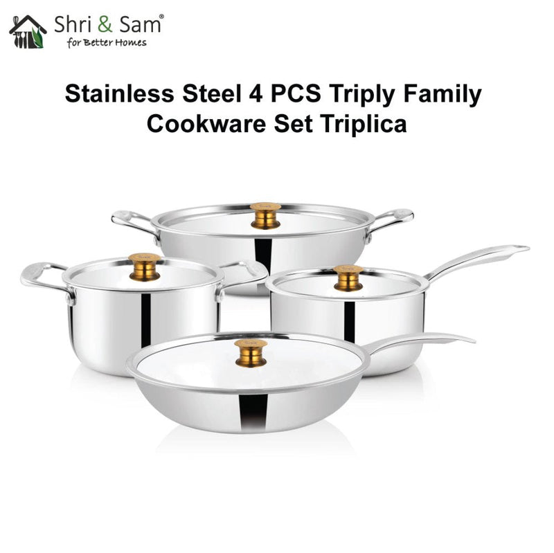 Stainless Steel 4 PCS Triply FAMILY Cookware Set Triplica