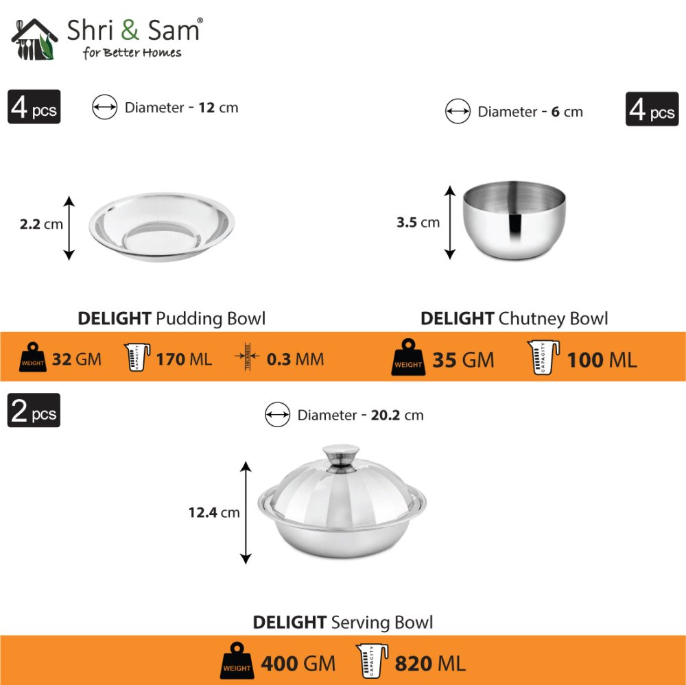 Stainless Steel 46 PCS Dinner set (4 People) Delight