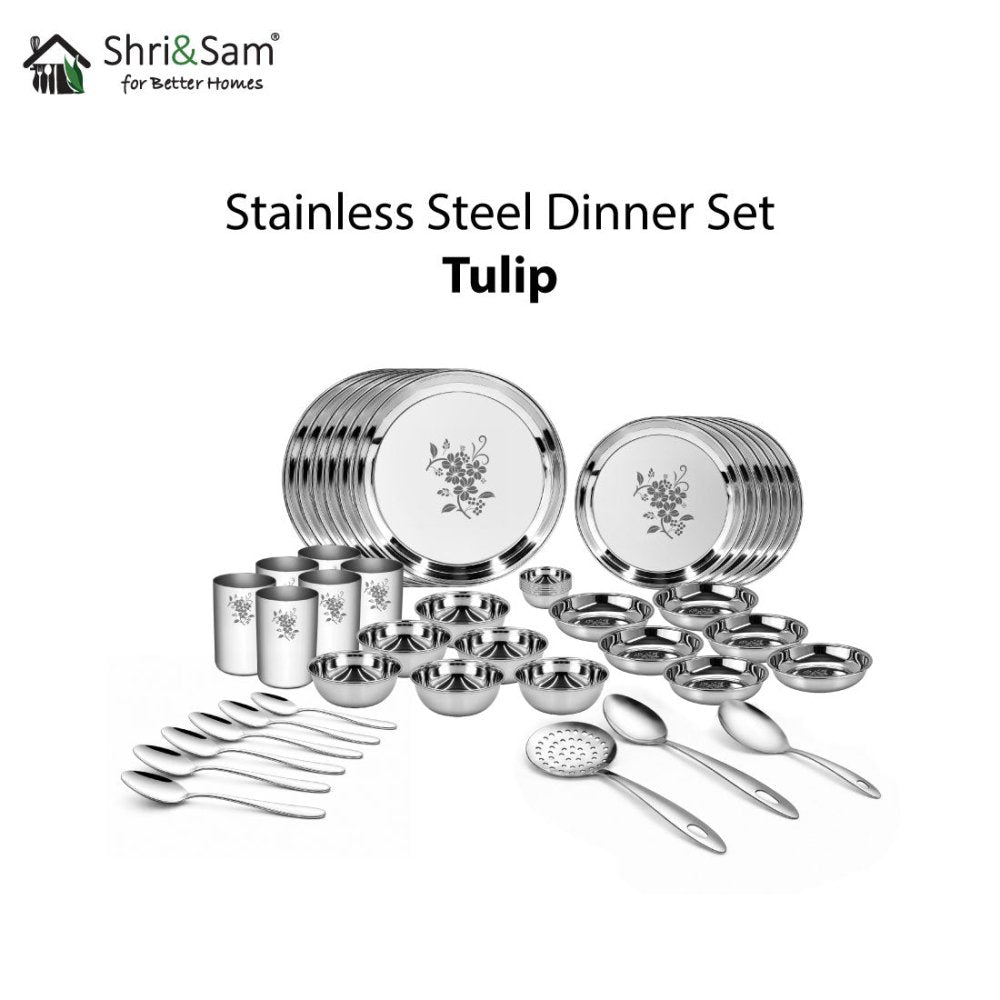 Stainless Steel 51 Pcs Dinner Set (6 People) Tulip