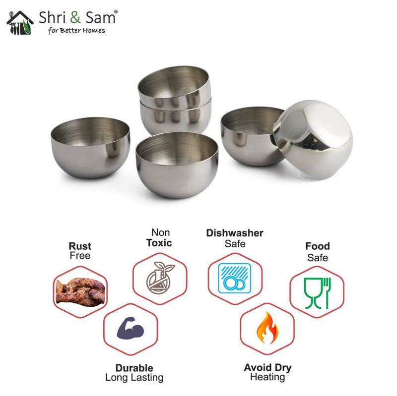 Stainless Steel 6 PCS Chutney Bowl Majestic