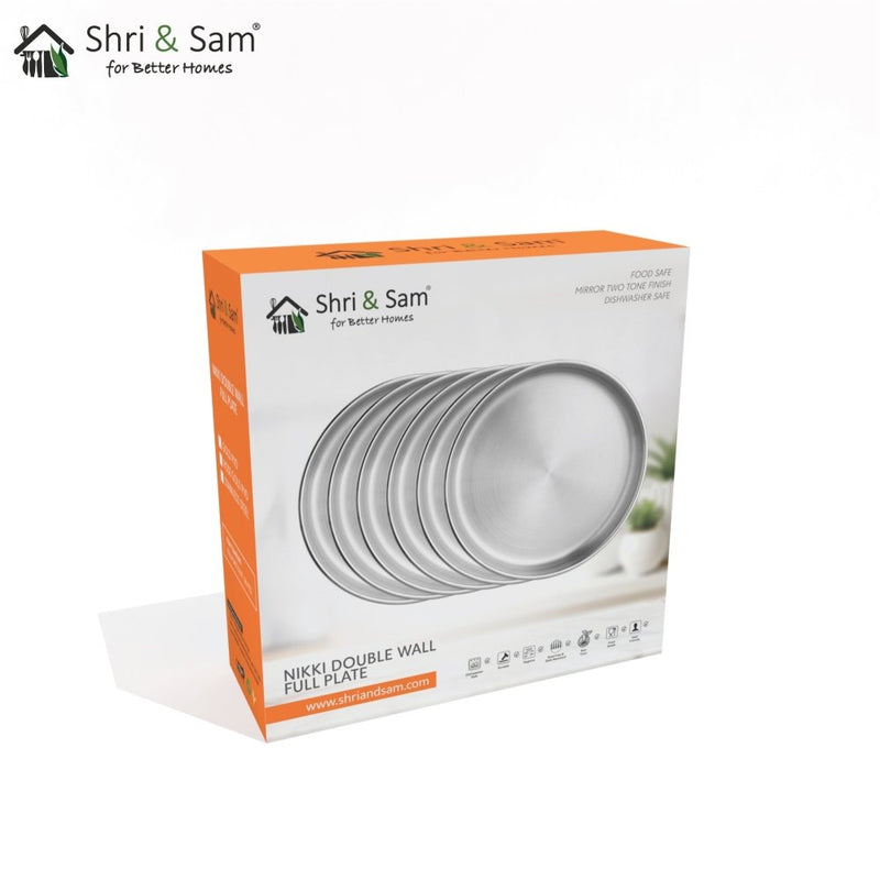 Stainless Steel 6 PCS Double Wall Full Plate Nikki