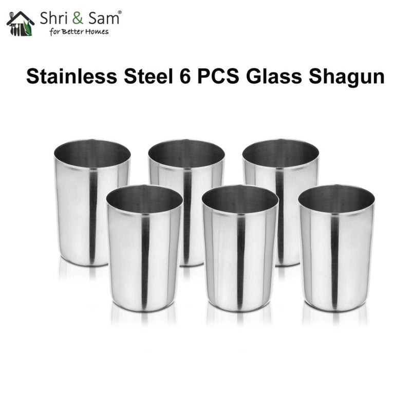 Stainless Steel 6 PCS Glass Shagun