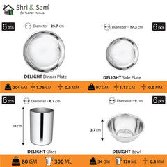 Stainless Steel 61 PCS Dinner set (6 People) Delight