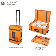 Stainless Steel 64 PCS Dinner Set (6 People) with Gold PVD Coating and Laser Signature - Shiny