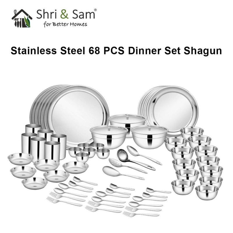 Stainless Steel 68 PCS Dinner Set (6 People) Shagun