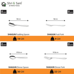 Stainless Steel 98 PCS Dinner set (8 People) Shagun