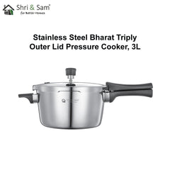 Stainless Steel Bharat Triply Outer Lid Pressure Cooker