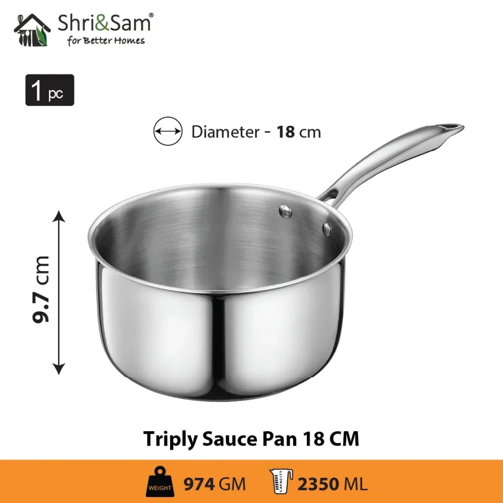 Stainless Steel Bharat Triply Sauce Pan